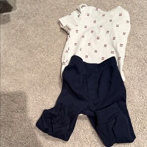 White and Navy Baby Outfit